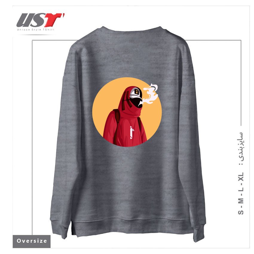 طرح style سوییشرت اورسایزرنگ طوسی ملانژ