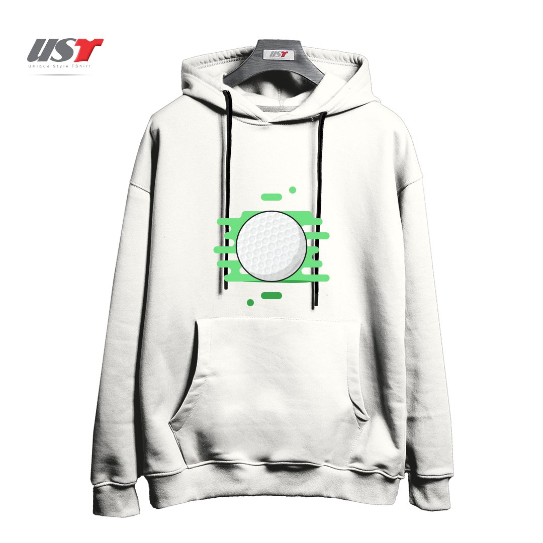 طرح GOLF BALL هودی اورسایزرنگ سفید