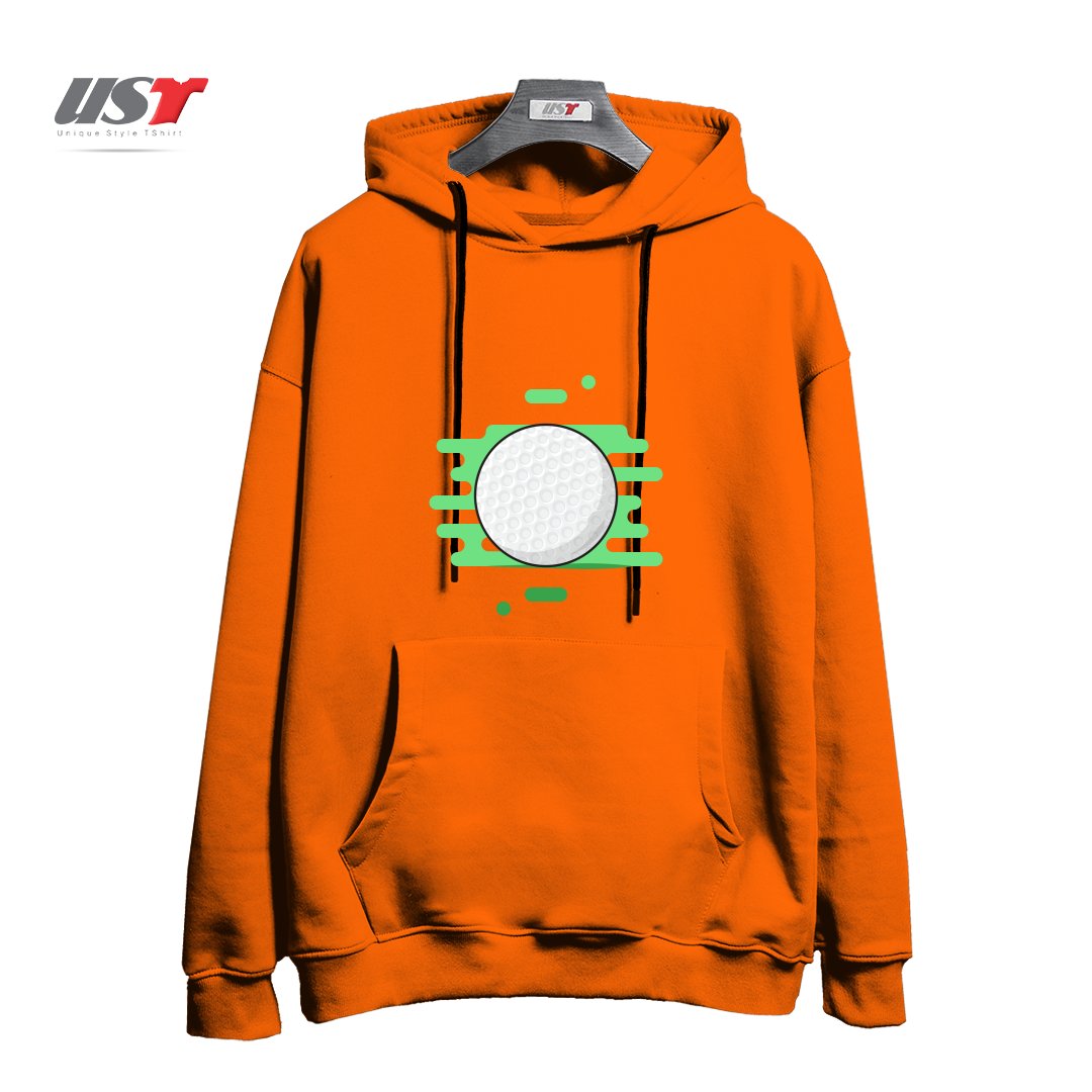 طرح GOLF BALL هودی اورسایزرنگ نارنجی