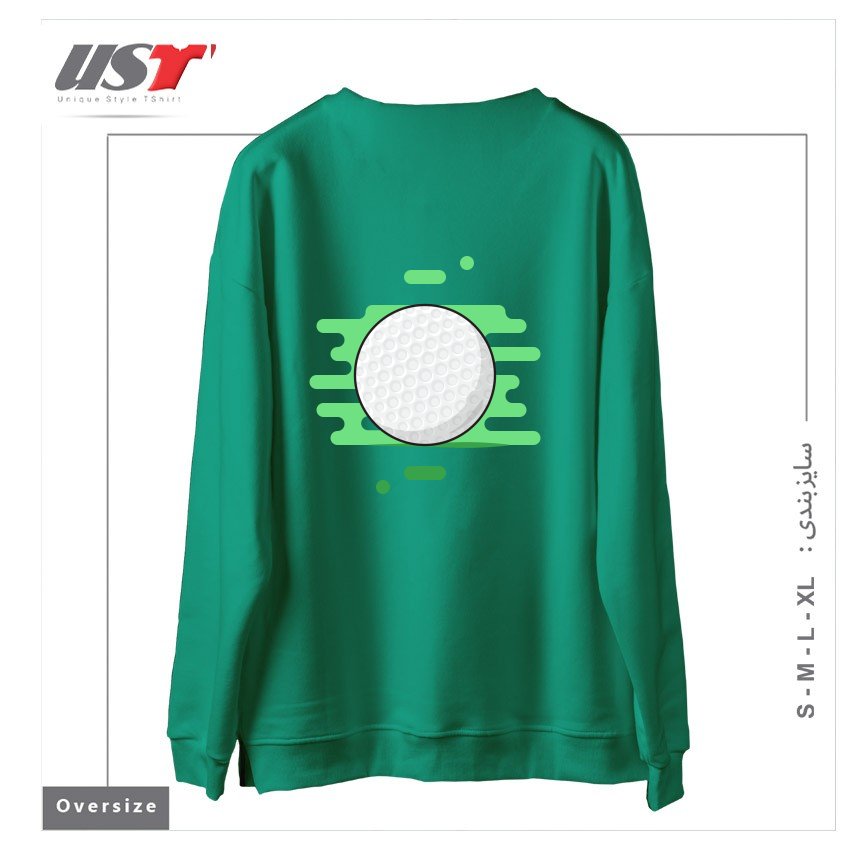 طرح GOLF BALL سوییشرت اورسایزرنگ سبز سدری