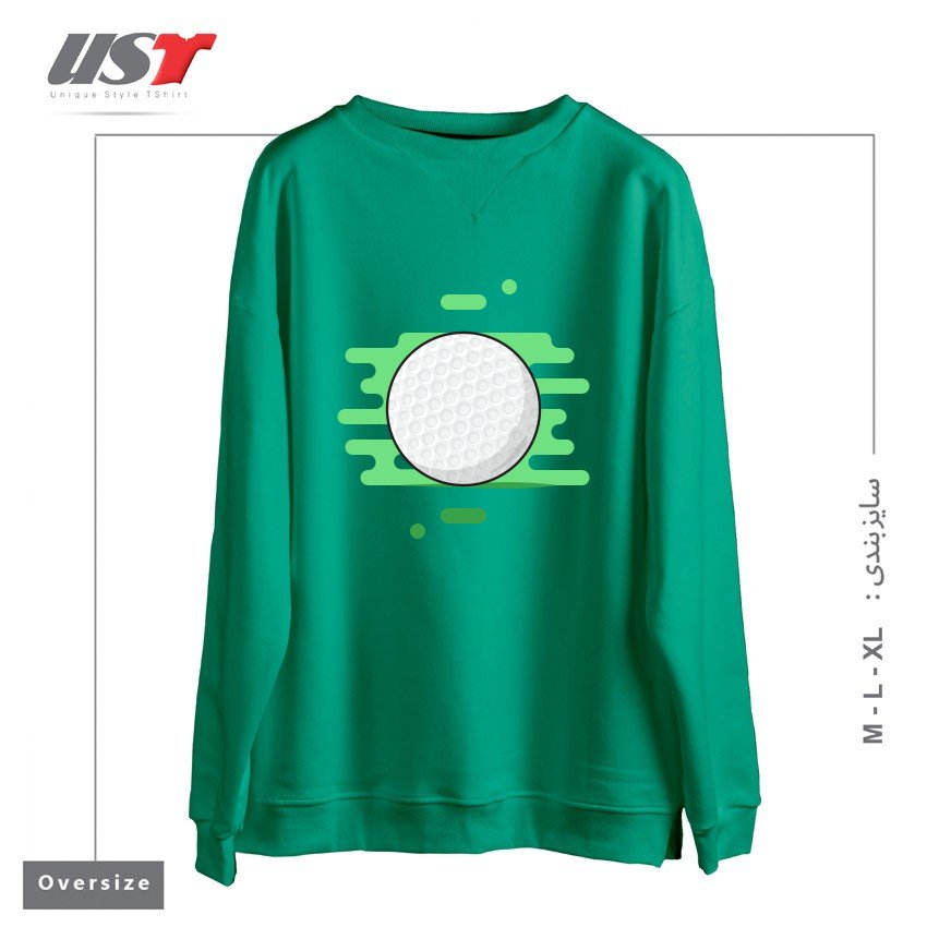 طرح GOLF BALL سوییشرت اورسایزرنگ سبز سدری