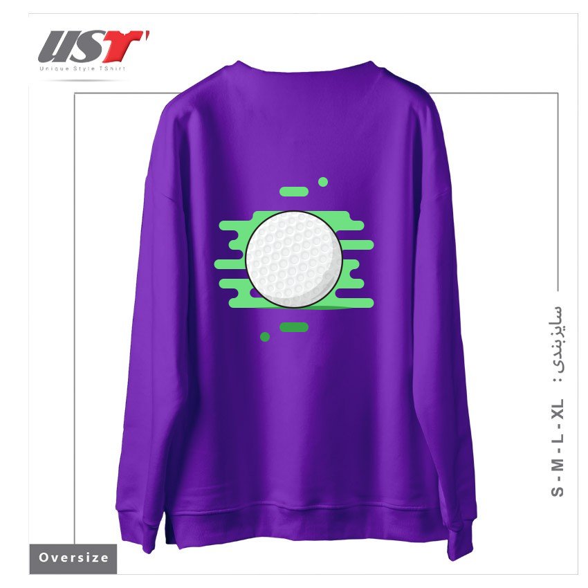 طرح GOLF BALL سوییشرت اورسایزرنگ بنفش