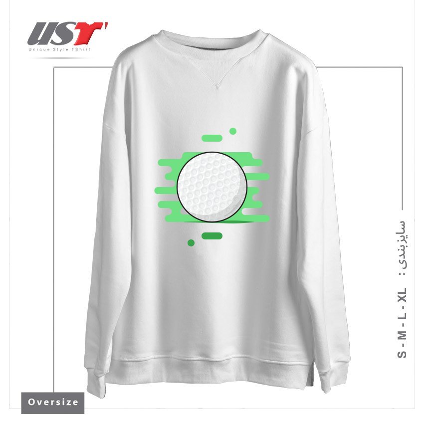 طرح GOLF BALL سوییشرت اورسایزرنگ سفید