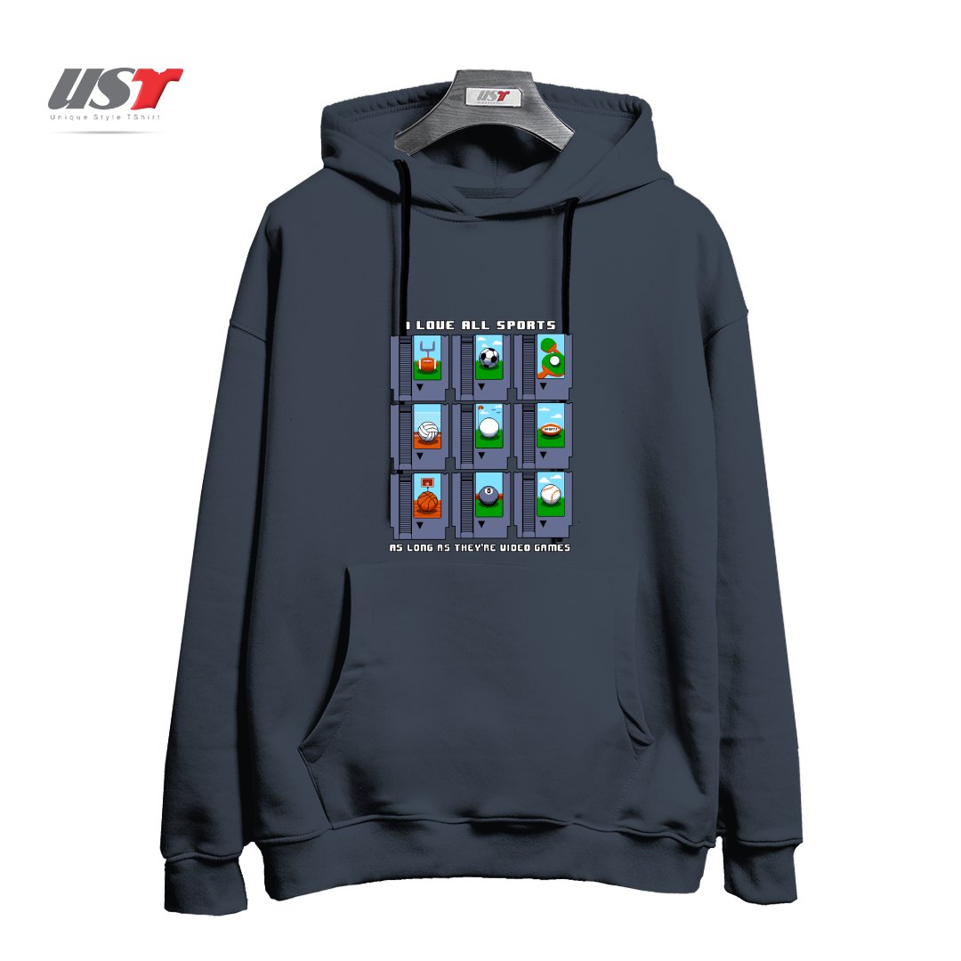 طرح I LOVE ALL SPORTS1 هودی اورسایزرنگ دودی