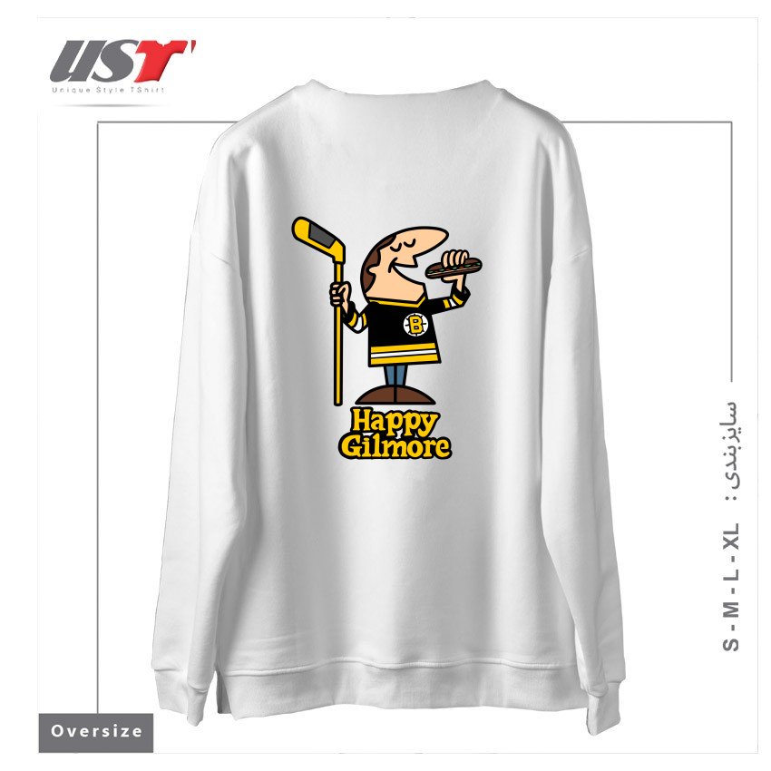 طرح LITTLE HAPPYS سوییشرت اورسایزرنگ سفید