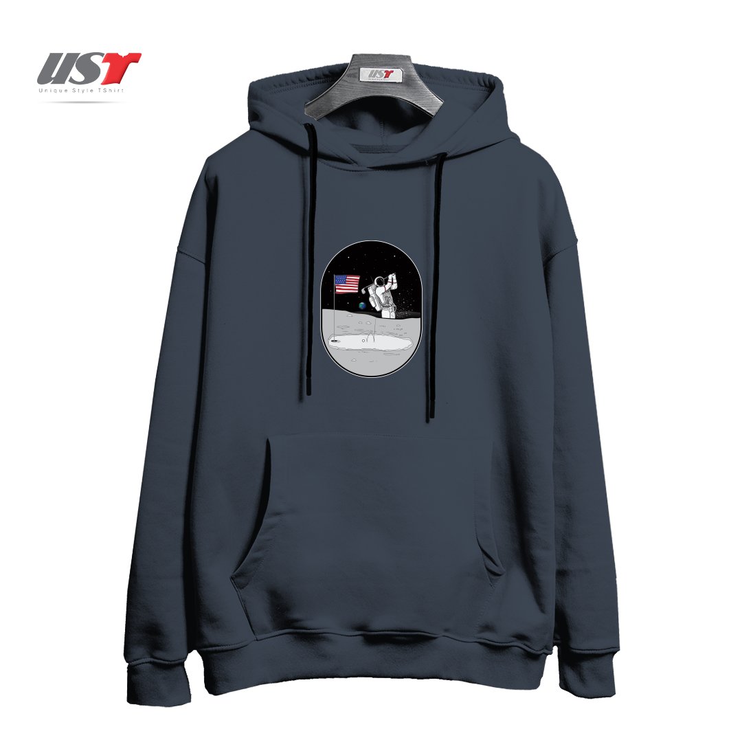 هودی اورسایز طرح MOON MAN BIRDIES IN SPACE