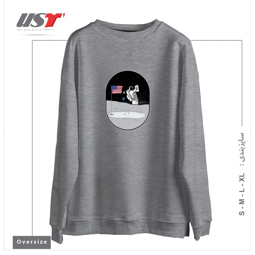 سوییشرت اورسایز طرح MOON MAN BIRDIES IN SPACE