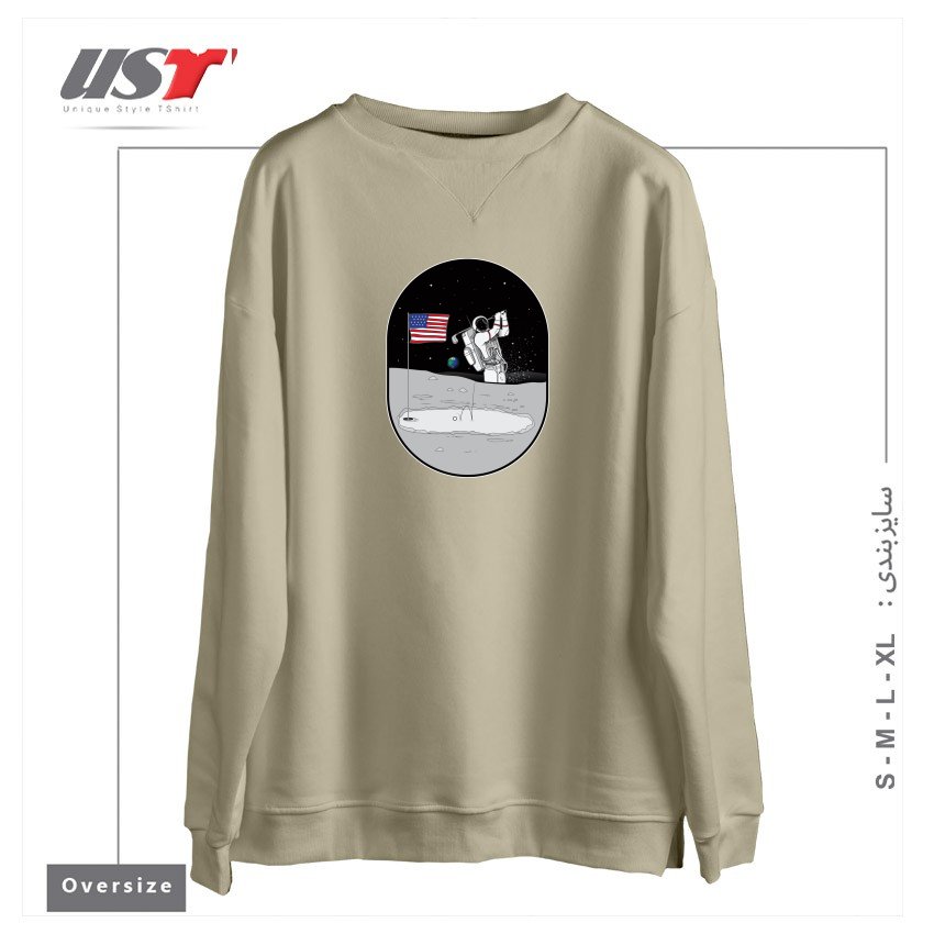 سوییشرت اورسایز طرح MOON MAN BIRDIES IN SPACE