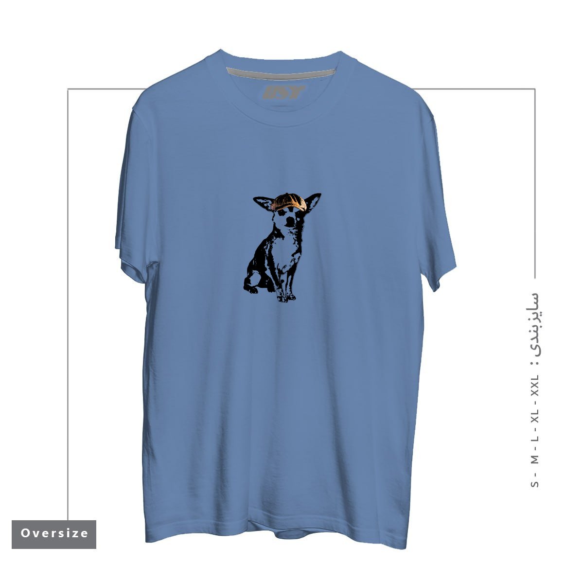 طرح LI'L TOUGH GUY1 تیشرت اورسایزرنگ آبی نفتی