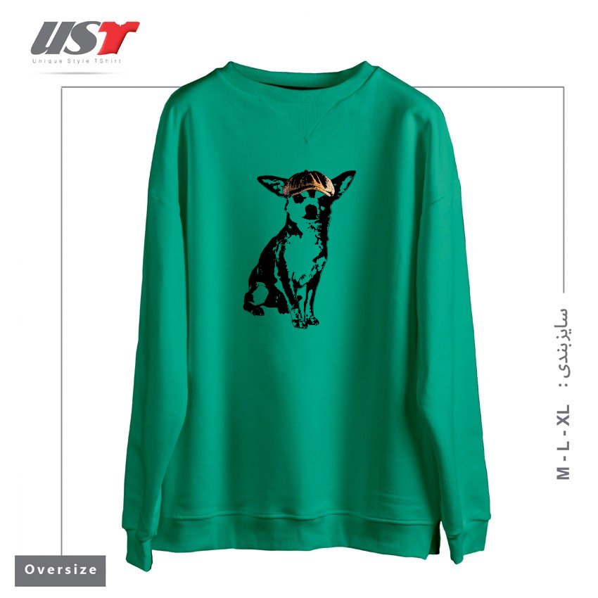 طرح LI'L TOUGH GUY1 سوییشرت اورسایزرنگ سبز سدری