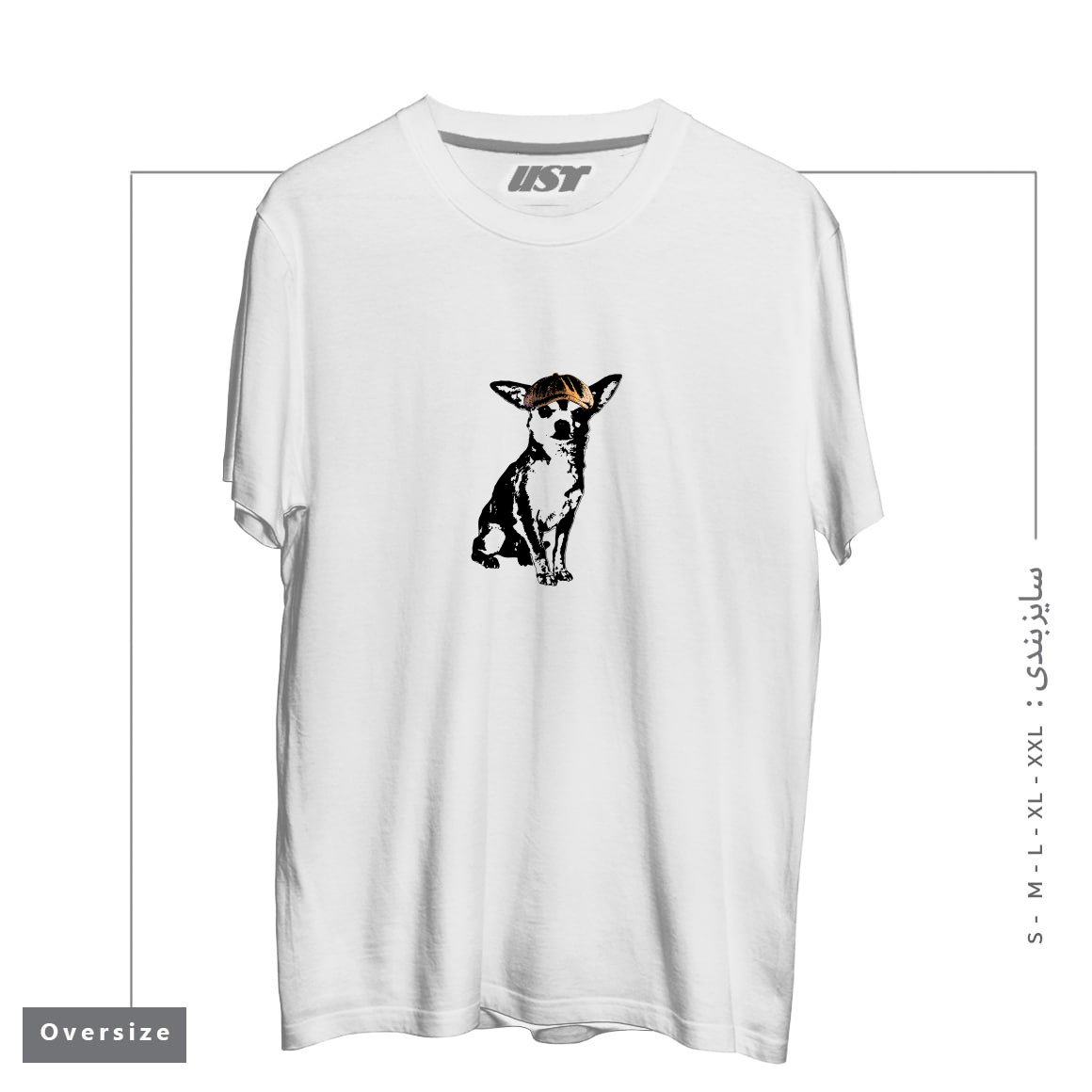 طرح LI'L TOUGH GUY1 تیشرت اورسایزرنگ سفید