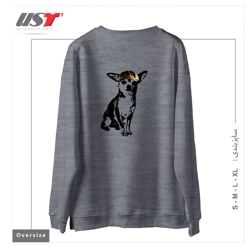 طرح LI'L TOUGH GUY1 سوییشرت اورسایزرنگ طوسی ملانژ