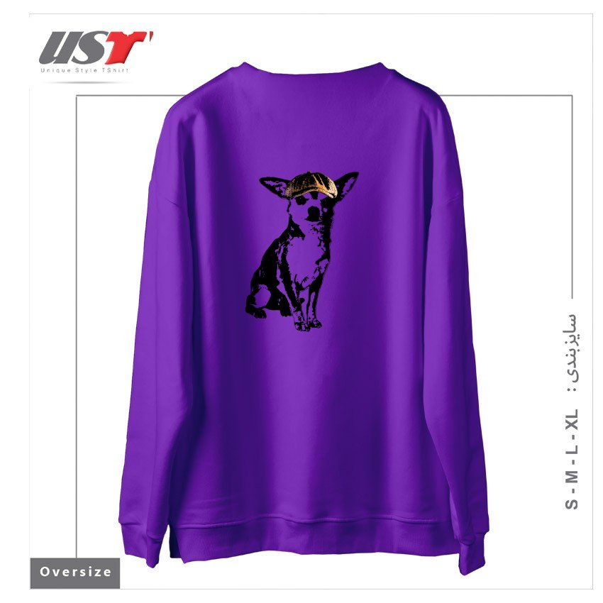 طرح LI'L TOUGH GUY1 سوییشرت اورسایزرنگ بنفش