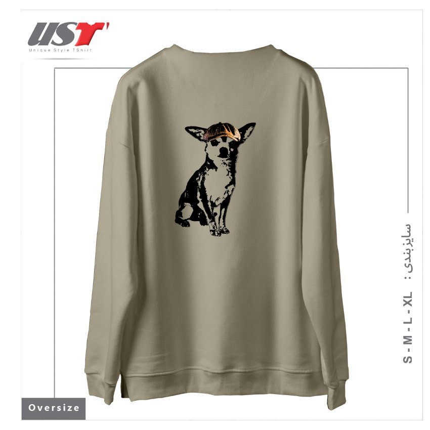 طرح LI'L TOUGH GUY1 سوییشرت اورسایزرنگ نخودی