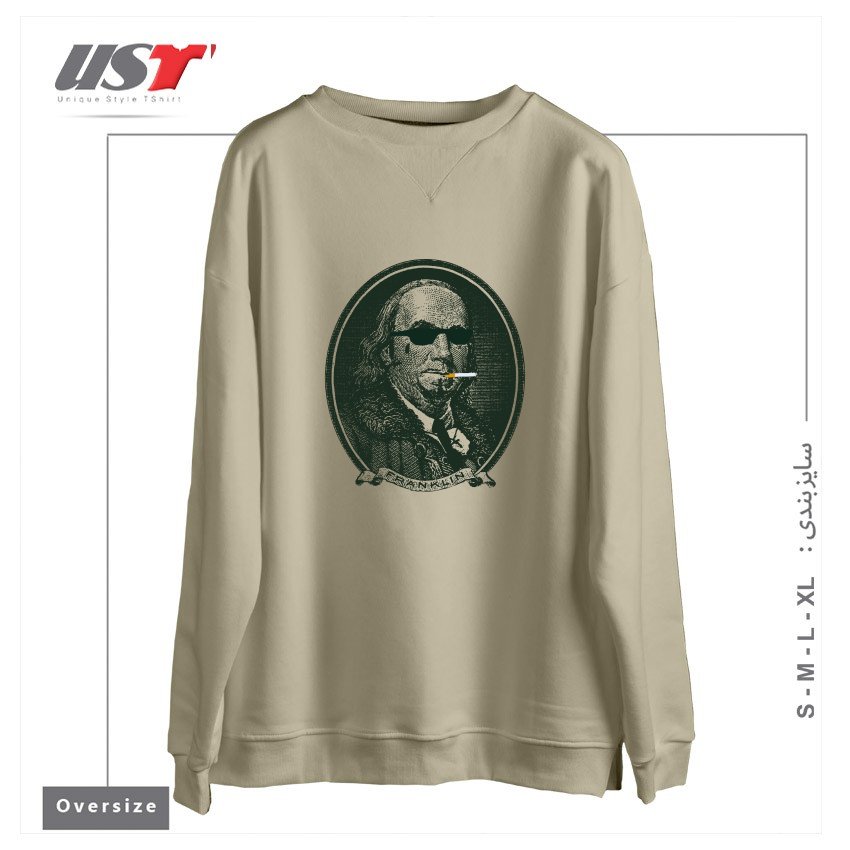 سوییشرت اورسایز طرح ALL ABOUT DA BENJAMINS