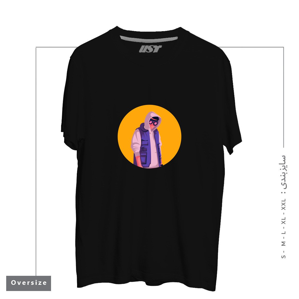 طرح lifestyle تیشرت اورسایزرنگ مشکی