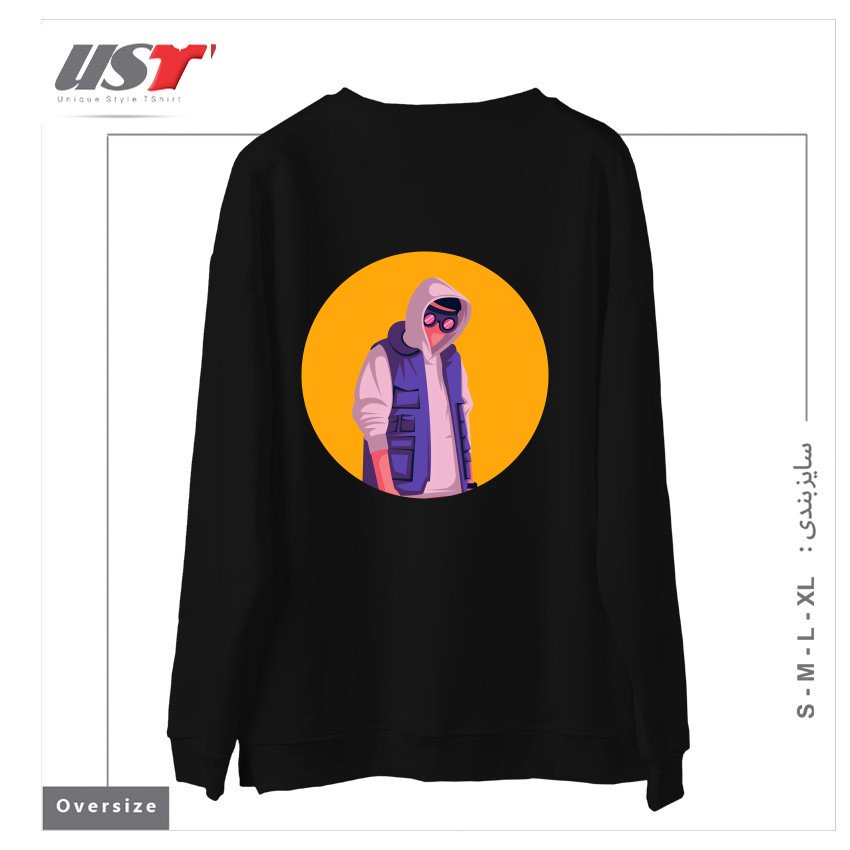 طرح lifestyle سوییشرت اورسایزرنگ مشکی