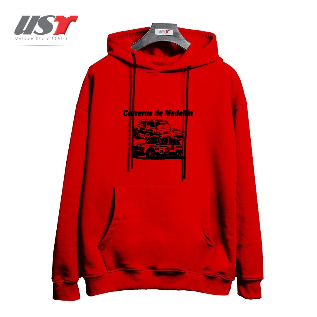 طرح CARRERAS DE MEDELLIN هودی اورسایزرنگ قرمز