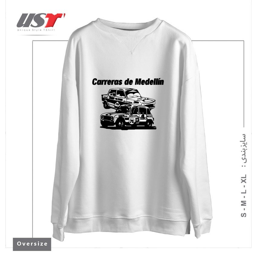 طرح CARRERAS DE MEDELLIN سوییشرت اورسایزرنگ سفید