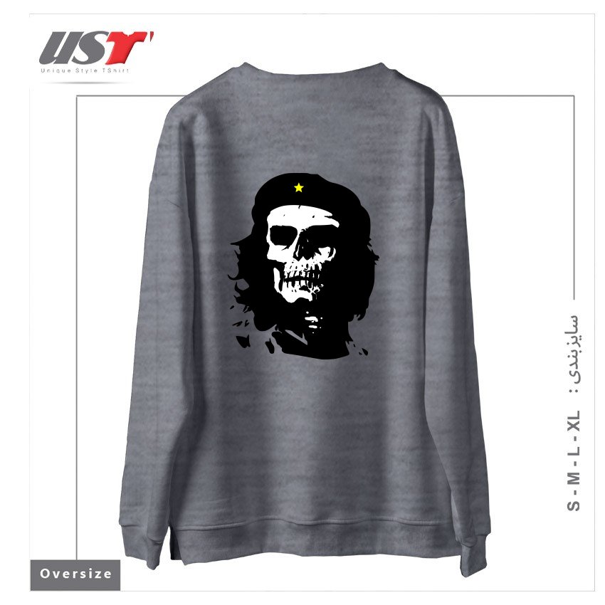 طرح CHE OF THE DEAD سوییشرت اورسایزرنگ طوسی ملانژ