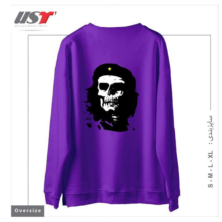طرح CHE OF THE DEAD سوییشرت اورسایزرنگ بنفش