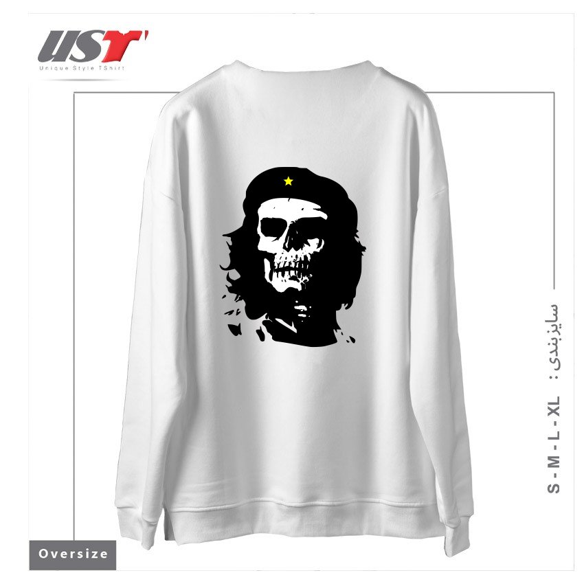طرح CHE OF THE DEAD سوییشرت اورسایزرنگ سفید