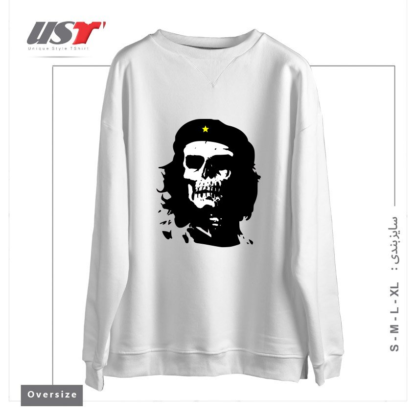 طرح CHE OF THE DEAD سوییشرت اورسایزرنگ سفید