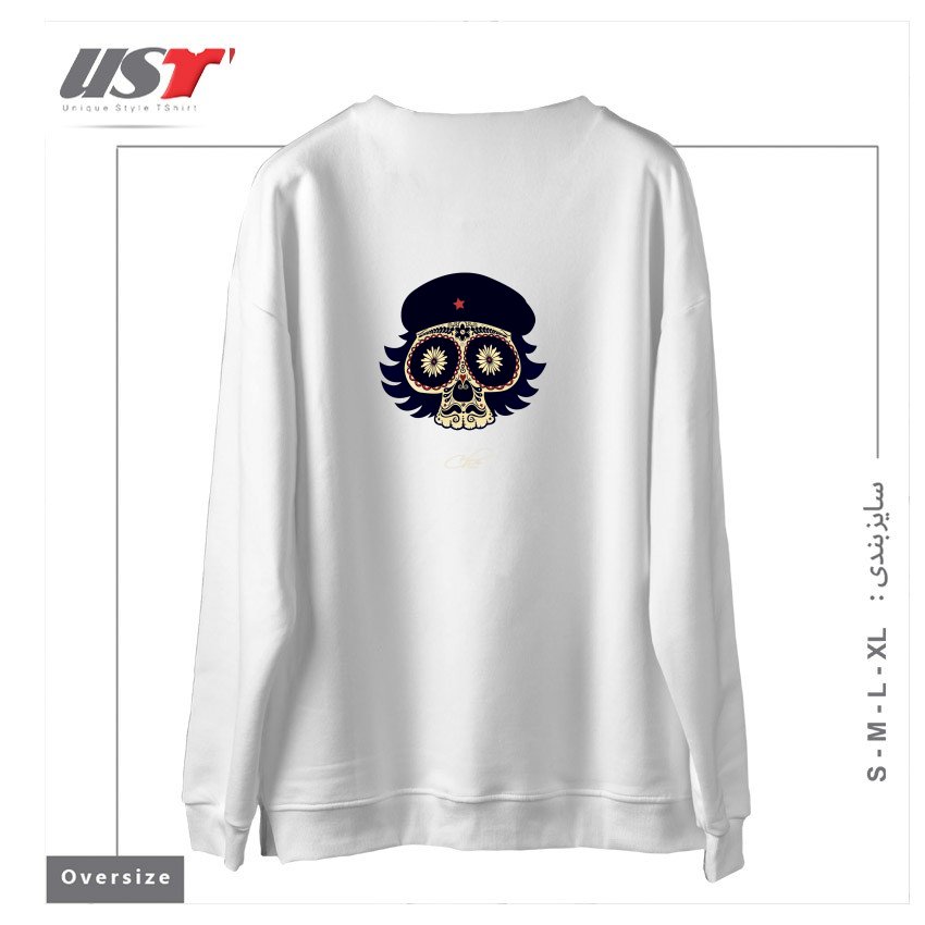 طرح CHE SUGAR SKULL سوییشرت اورسایزرنگ سفید