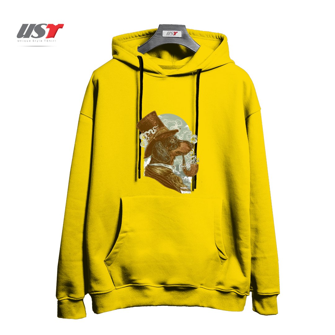 طرح CLASSY DACHSHUND هودی اورسایزرنگ زرد