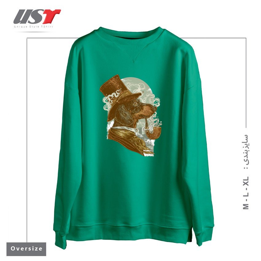 سوییشرت اورسایز طرح CLASSY DACHSHUND