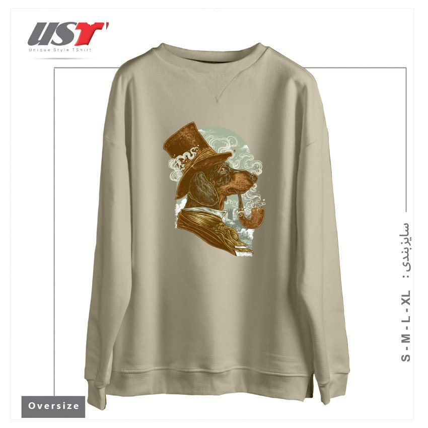سوییشرت اورسایز طرح CLASSY DACHSHUND