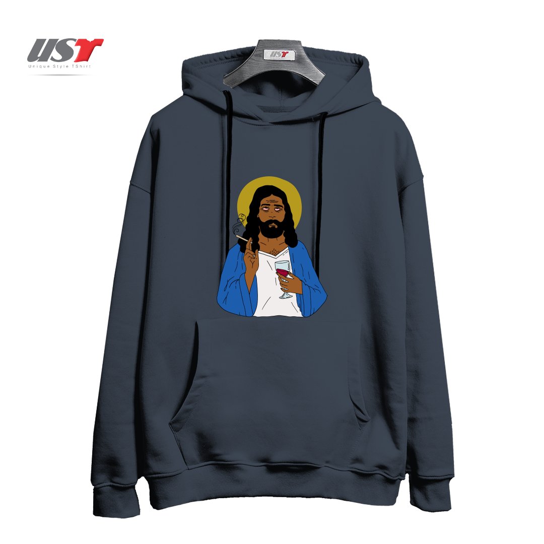 طرح EMOTIONALLY EXHAUSTED INTOXICATED JESUS هودی اورسایزرنگ دودی