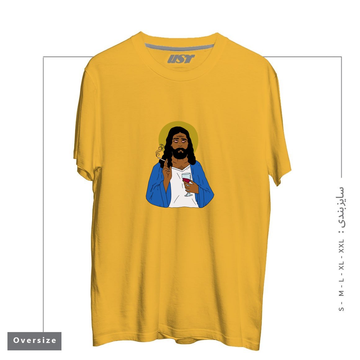 تیشرت اورسایز طرح EMOTIONALLY EXHAUSTED INTOXICATED JESUS