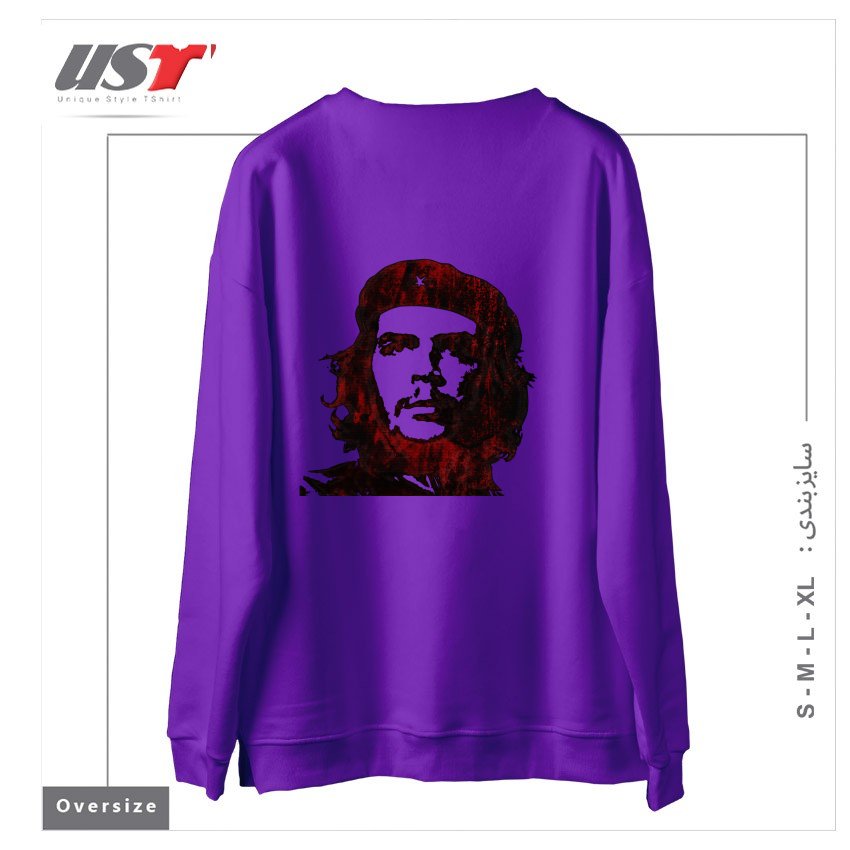 طرح ERNESTO CHE GUEVARA سوییشرت اورسایزرنگ بنفش