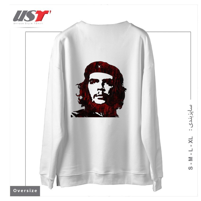 طرح ERNESTO CHE GUEVARA سوییشرت اورسایزرنگ سفید