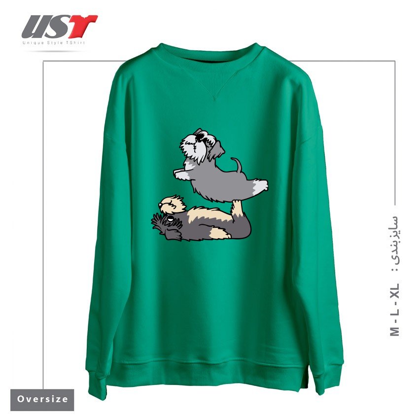 سوییشرت اورسایز طرح ACROYOGA SCHNAUZER