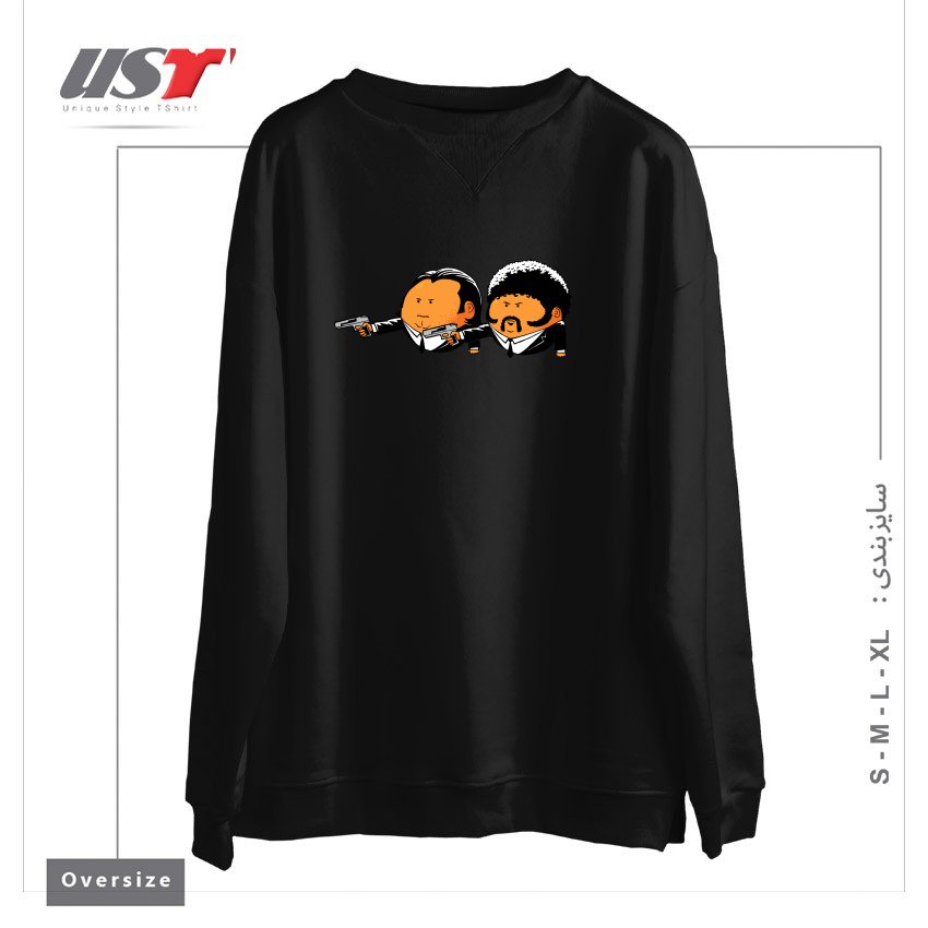 طرح EXTRA PULP سوییشرت اورسایزرنگ مشکی