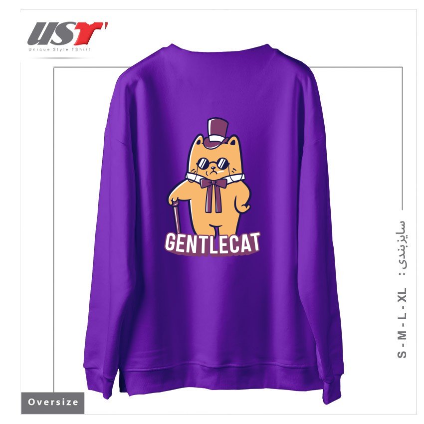 طرح GENTLECAT سوییشرت اورسایزرنگ بنفش