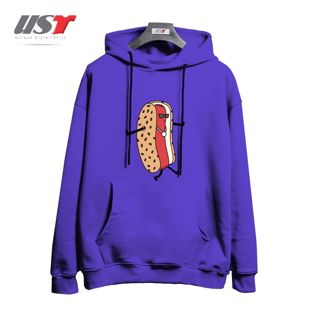 طرح HOT DOGGIN' هودی اورسایزرنگ بنفش