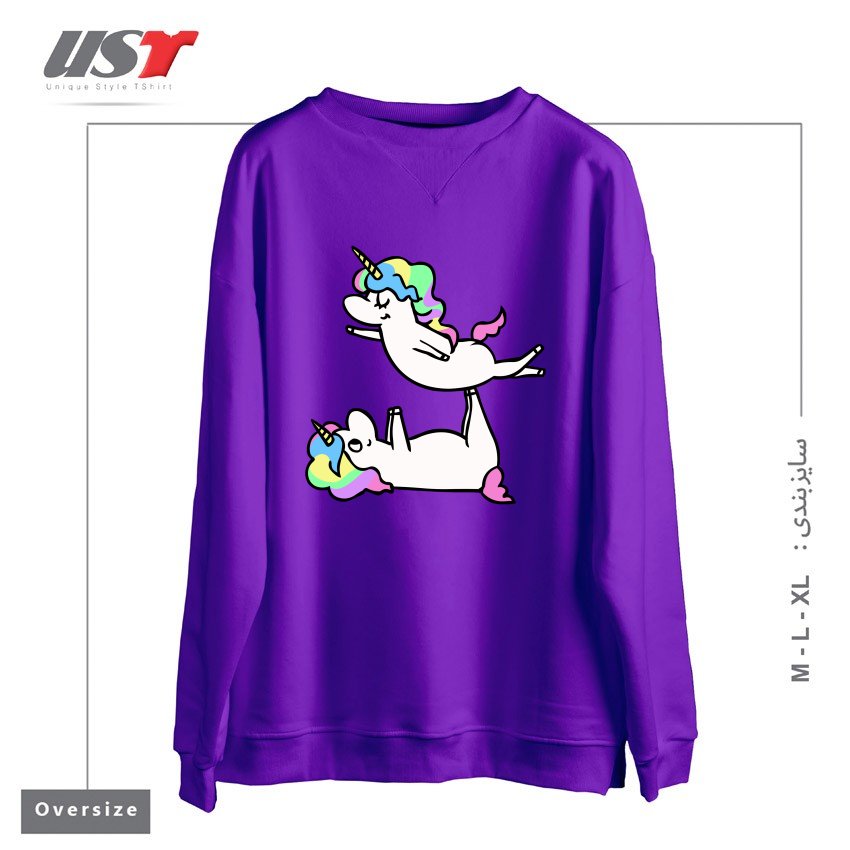 سوییشرت اورسایز طرح ACROYOGA UNICORN