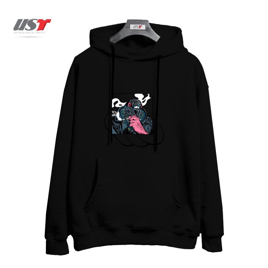 طرح MAFIA PIGEON هودی اورسایزرنگ مشکی