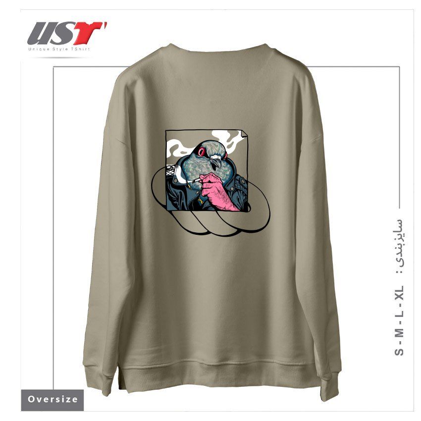 طرح MAFIA PIGEON سوییشرت اورسایزرنگ نخودی