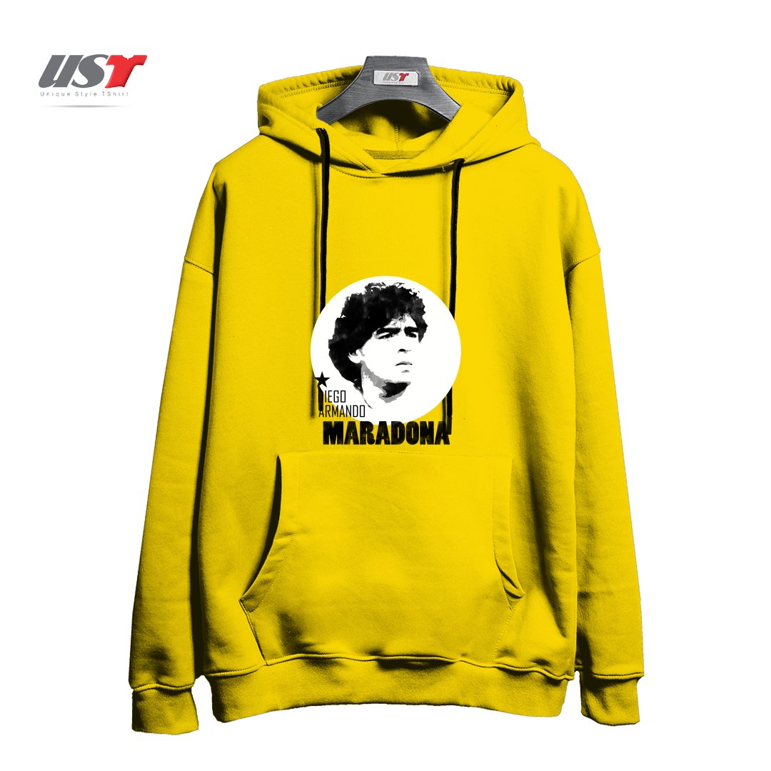 طرح MARADONA3 هودی اورسایزرنگ زرد