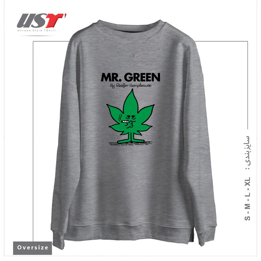 سوییشرت اورسایز طرح MR. GREEN