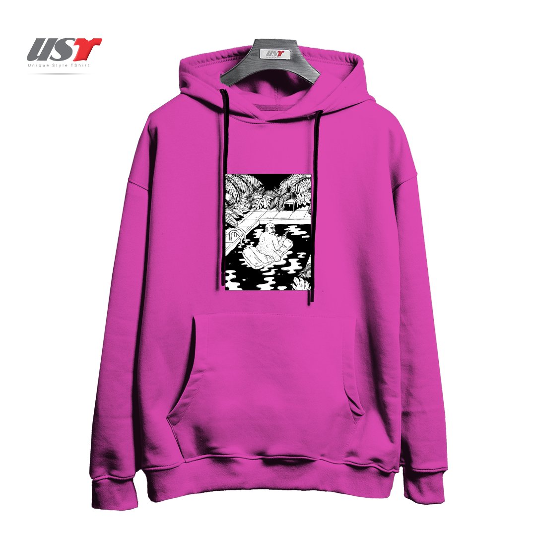 طرح NEVER REALLY RETIRED هودی اورسایزرنگ صورتی