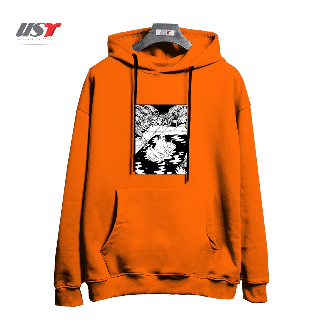 طرح NEVER REALLY RETIRED هودی اورسایزرنگ نارنجی