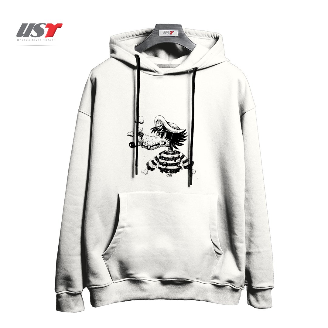 طرح NU POGODI! WOLF1 هودی اورسایزرنگ سفید