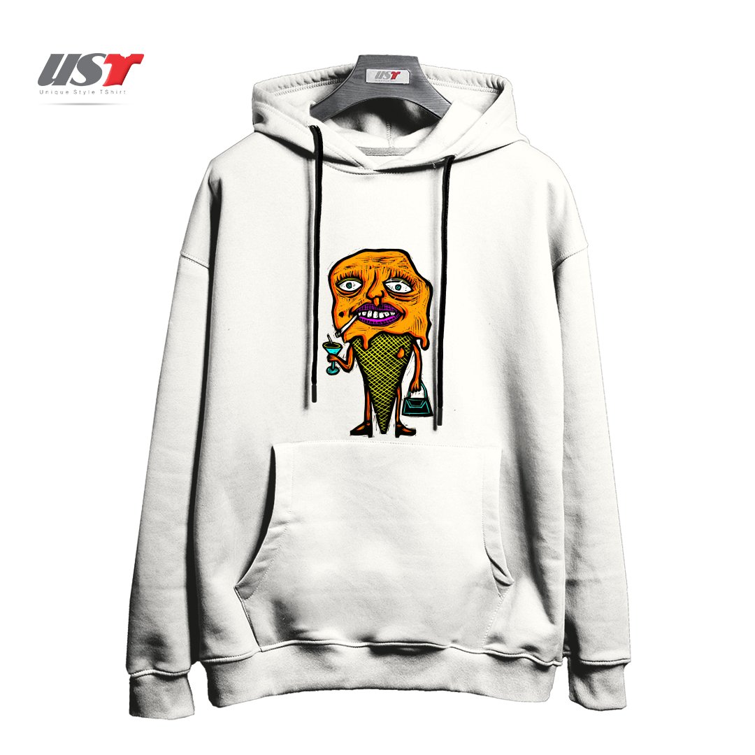 طرح ORANGE SHERBETTY هودی اورسایزرنگ سفید