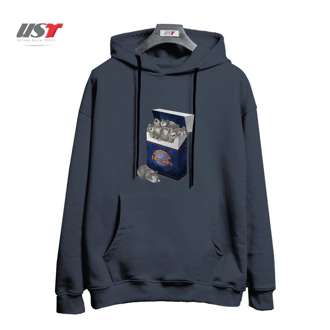 طرح PACK OF WOLVES هودی اورسایزرنگ دودی