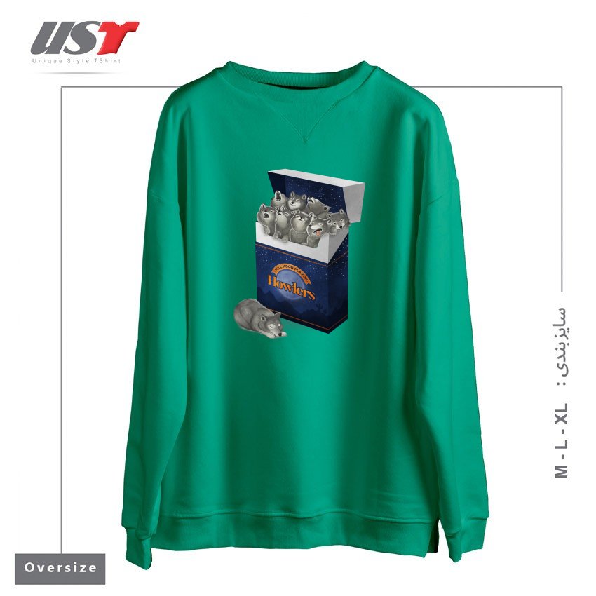 سوییشرت اورسایز طرح PACK OF WOLVES